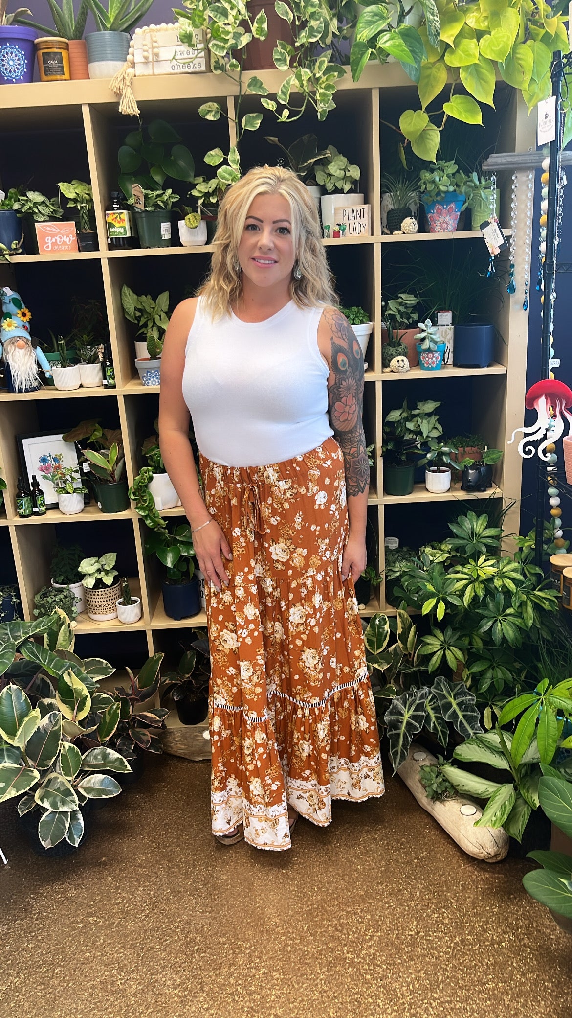 Orange Boho Maxi Skirt -SALE!