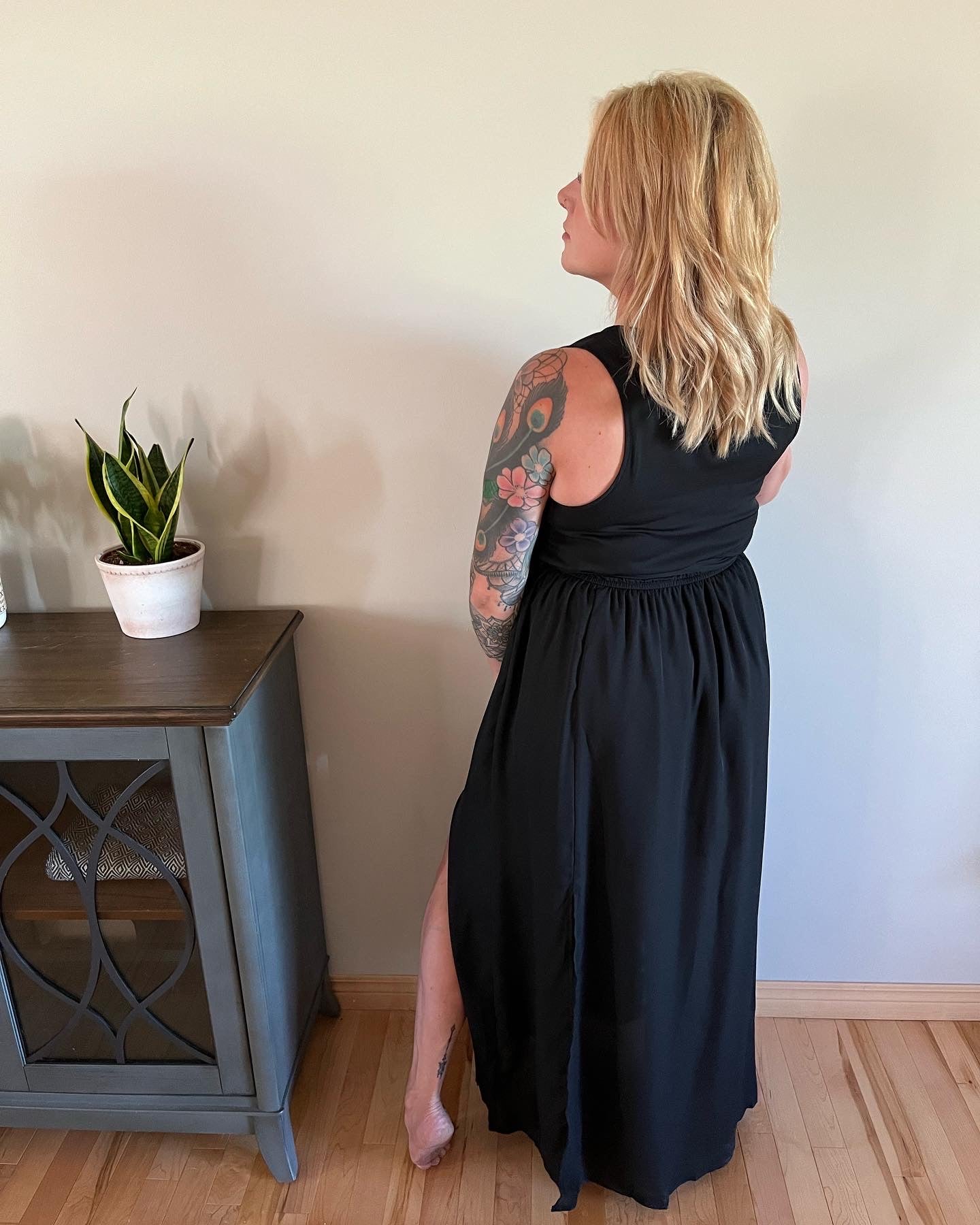 Black V Neck Maxi Dress - SALE!