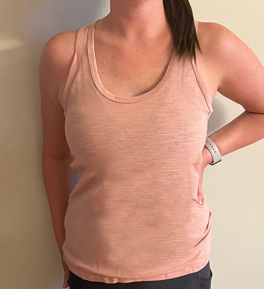 Pink Sleeveless Neck Racerback Tank  -SALE!