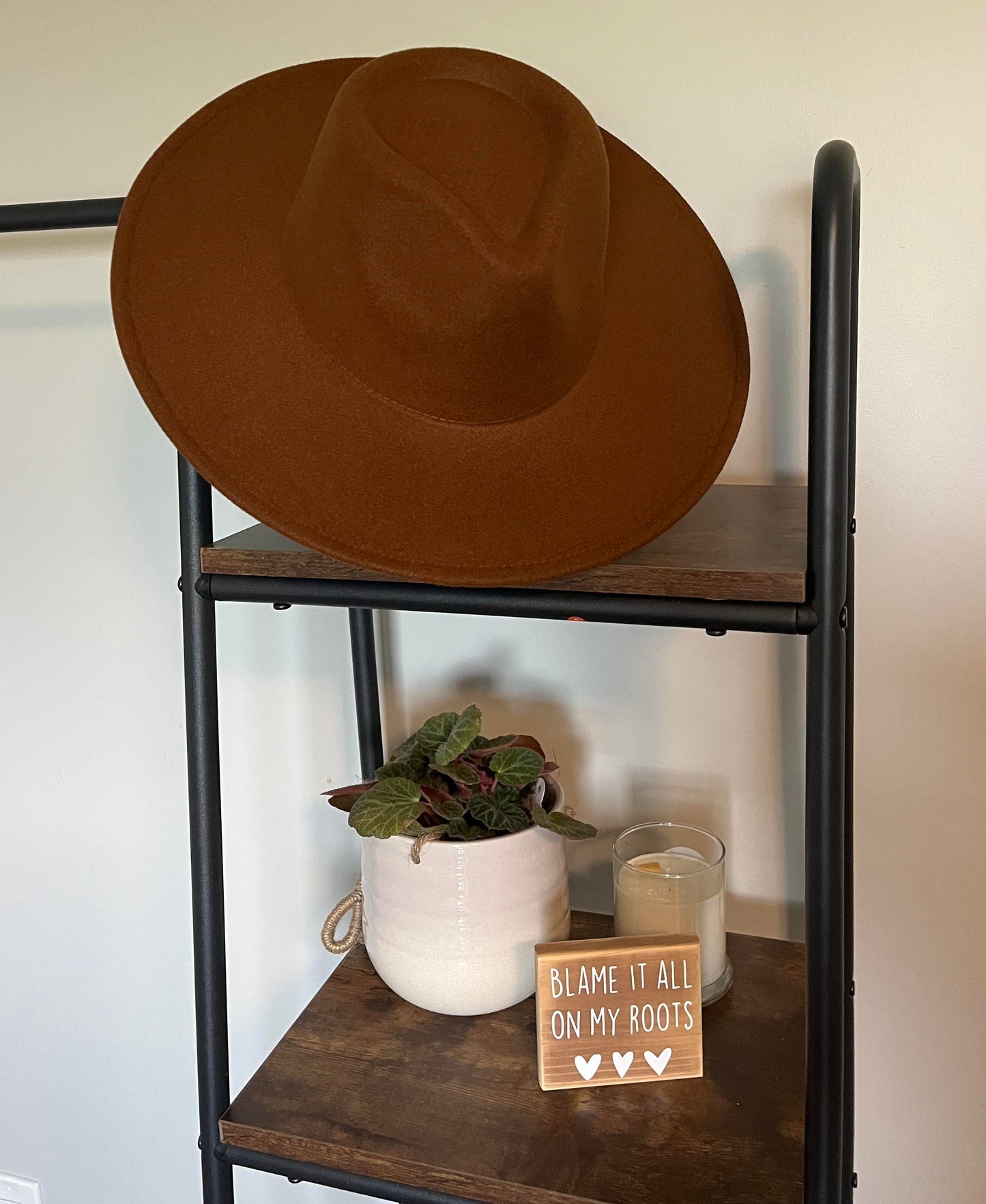 Wide Brim Hat - Brown