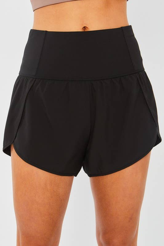 Woven Solid Shorts - Black